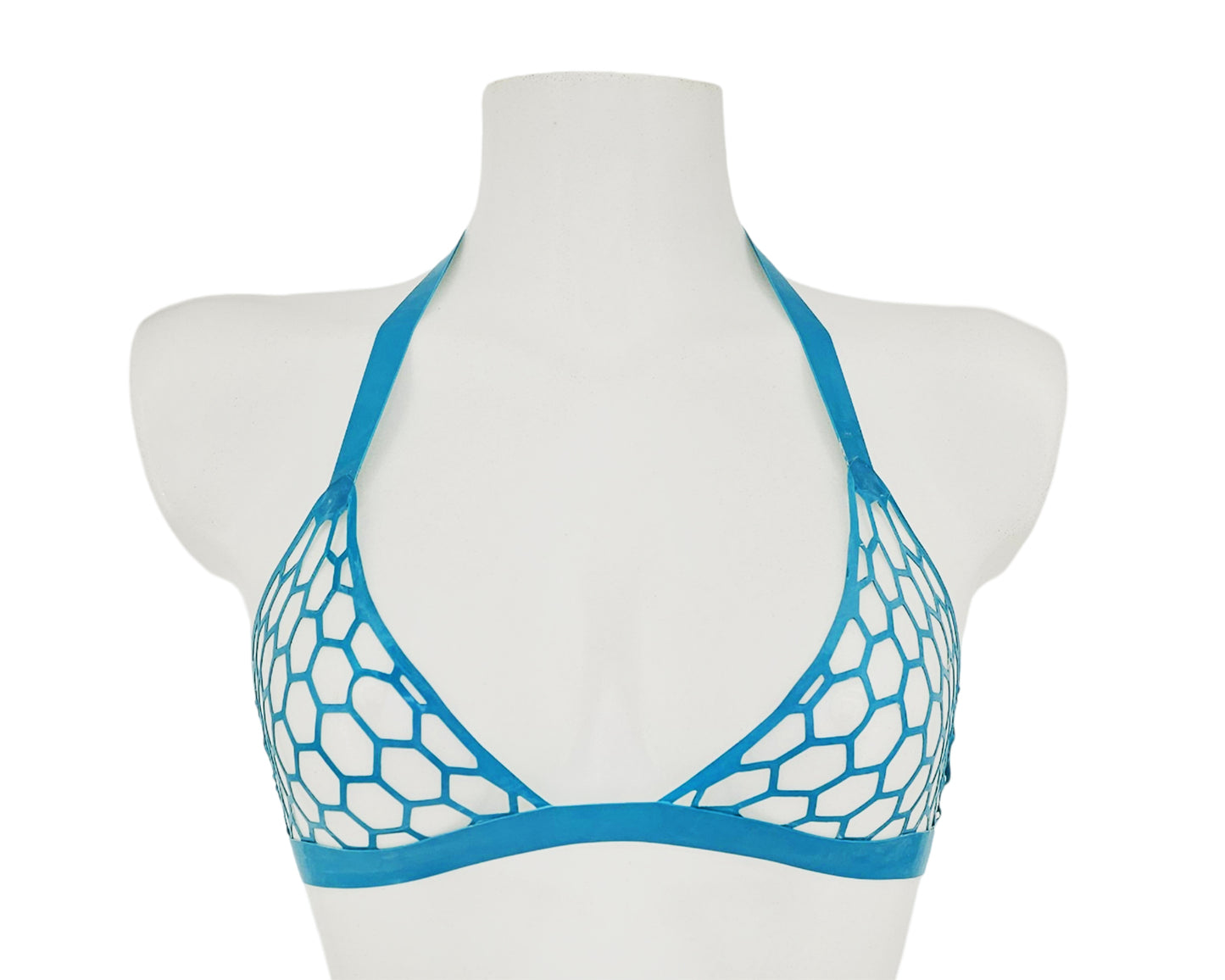 latex hexagon bikini top front