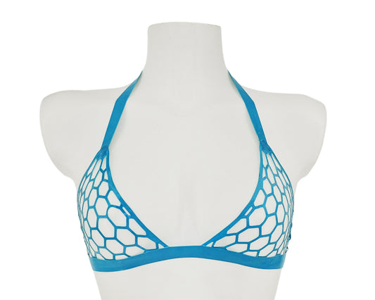 latex hexagon bikini top front