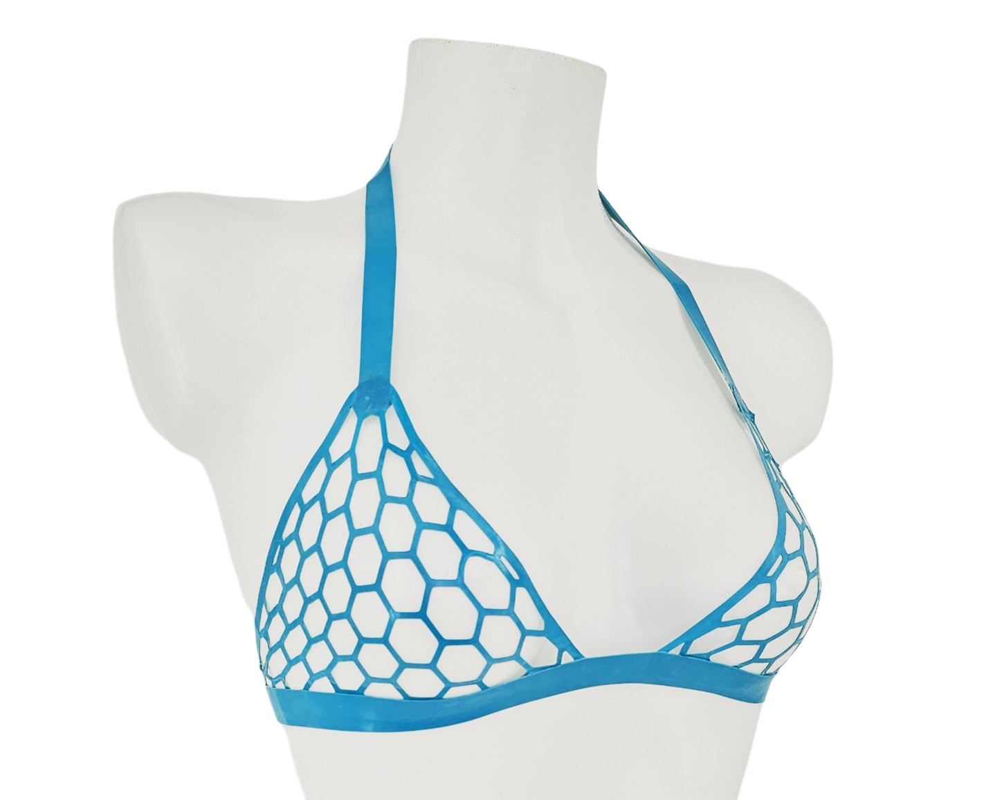latex hexagon bikini top front
