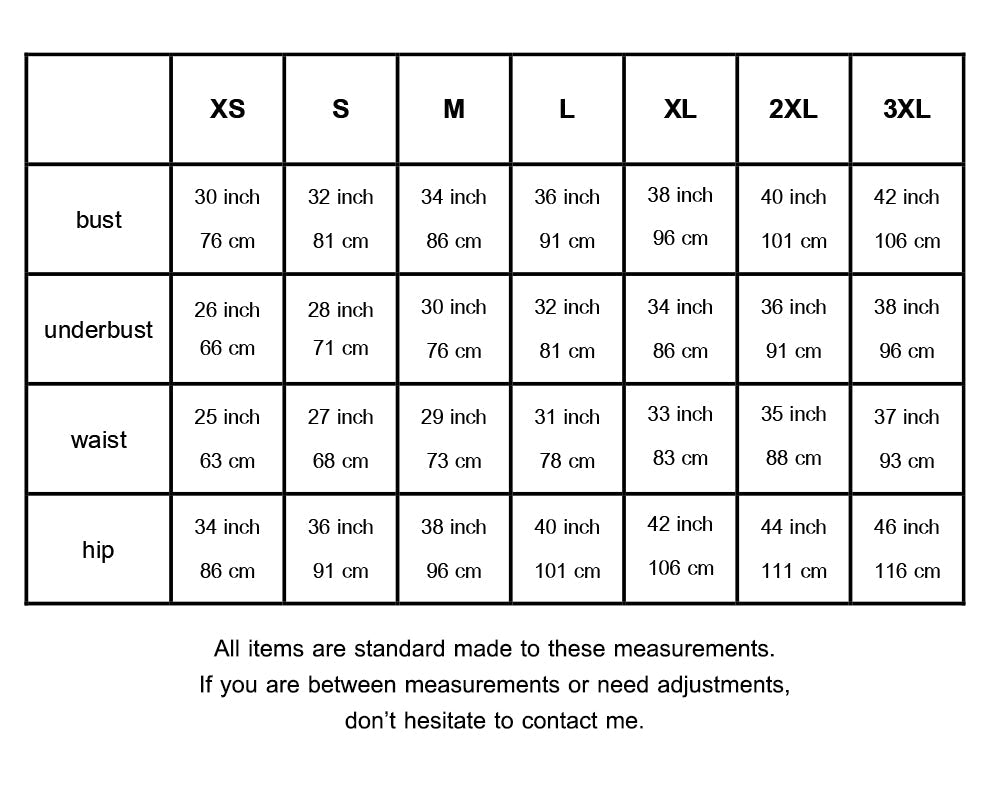 latex clothing size chart - Lottielatex