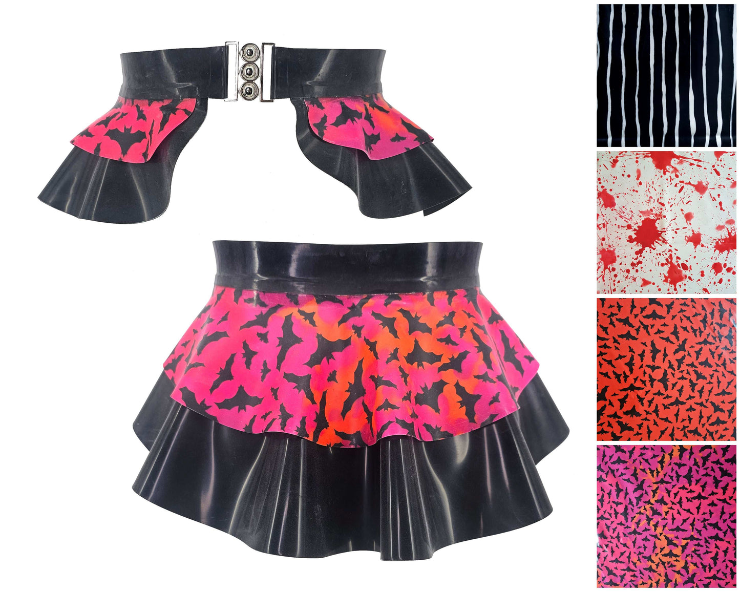 Halloween latex 2 layer peplum belt