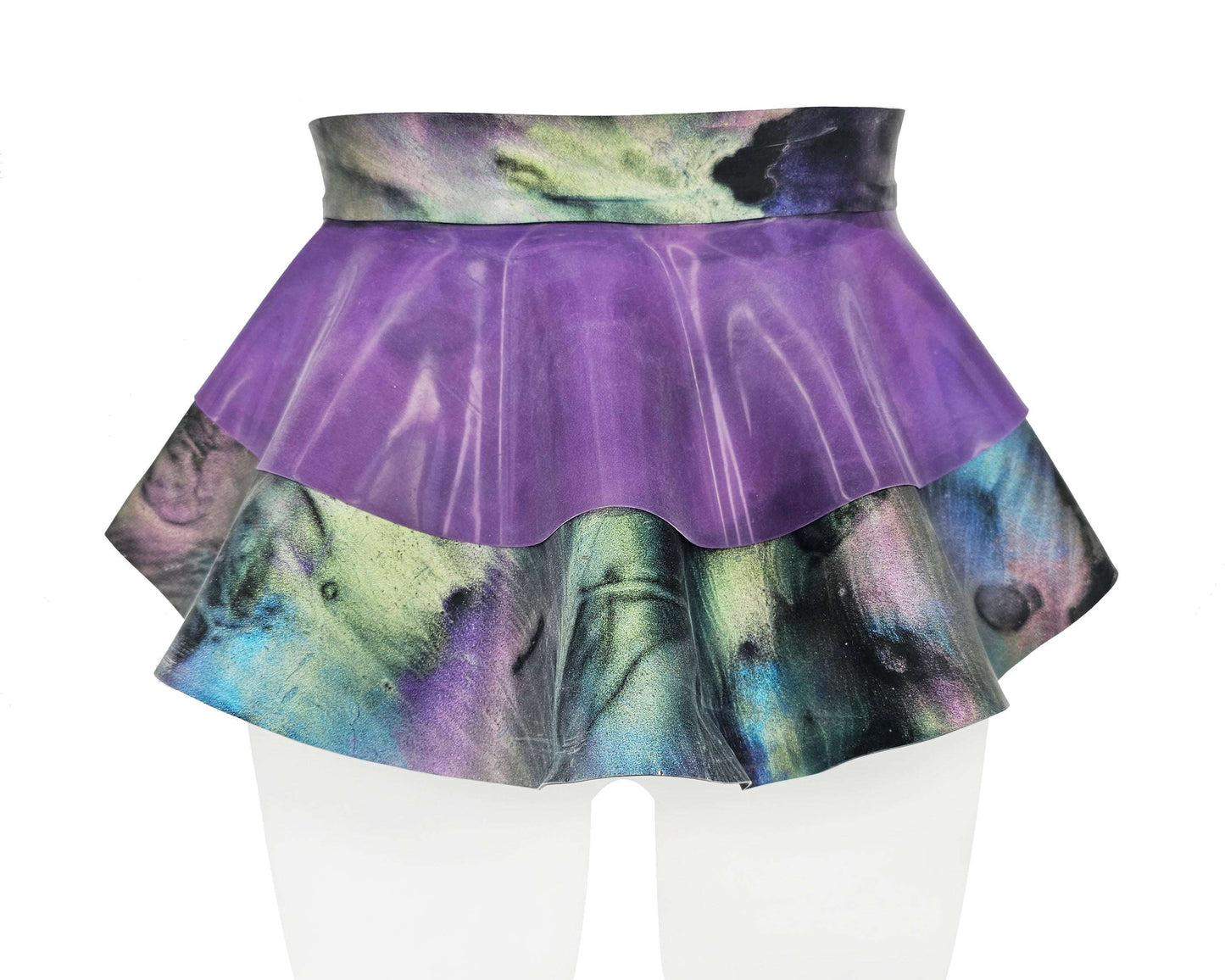 Glitter/pattern latex 2 layer peplum belt