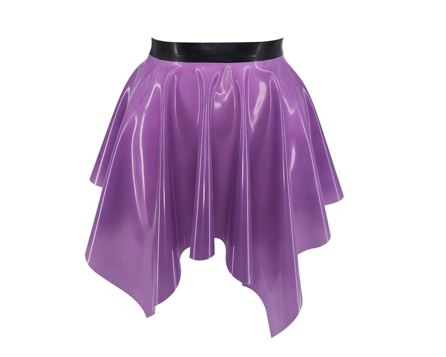 Latex pointed full skater skirt