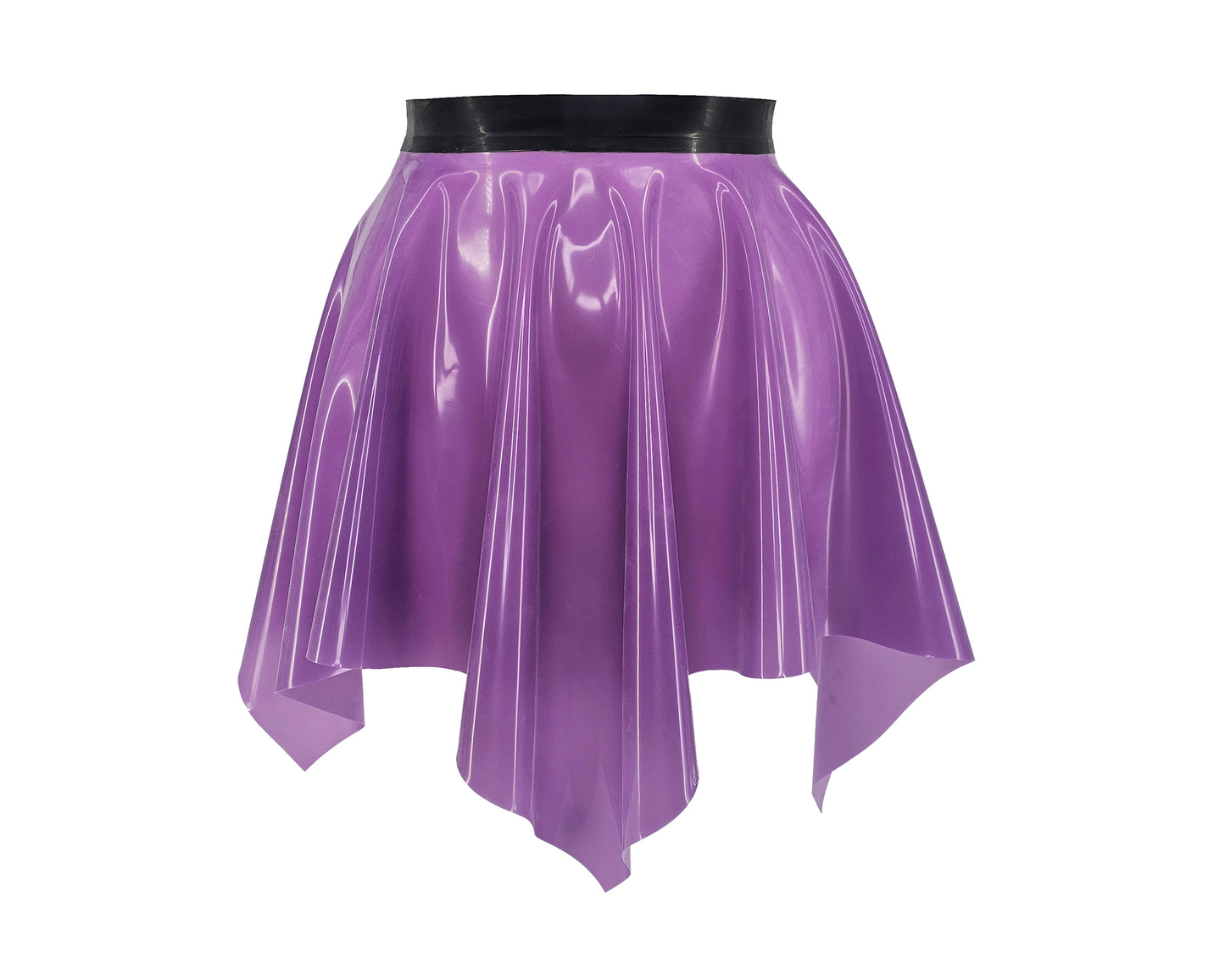 Latex pointed full skater skirt