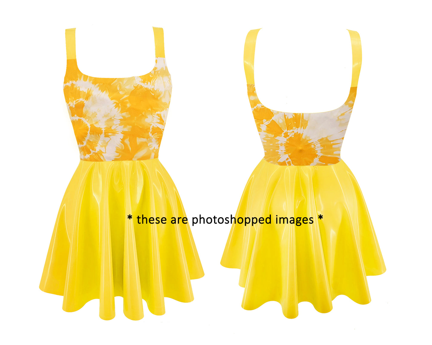 CLEARANCE Sizes XS-3XL Tie dye latex vest mini skater dress - Lottielatex