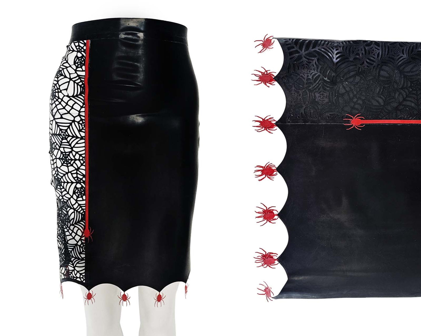 Jupe crayon midi en latex