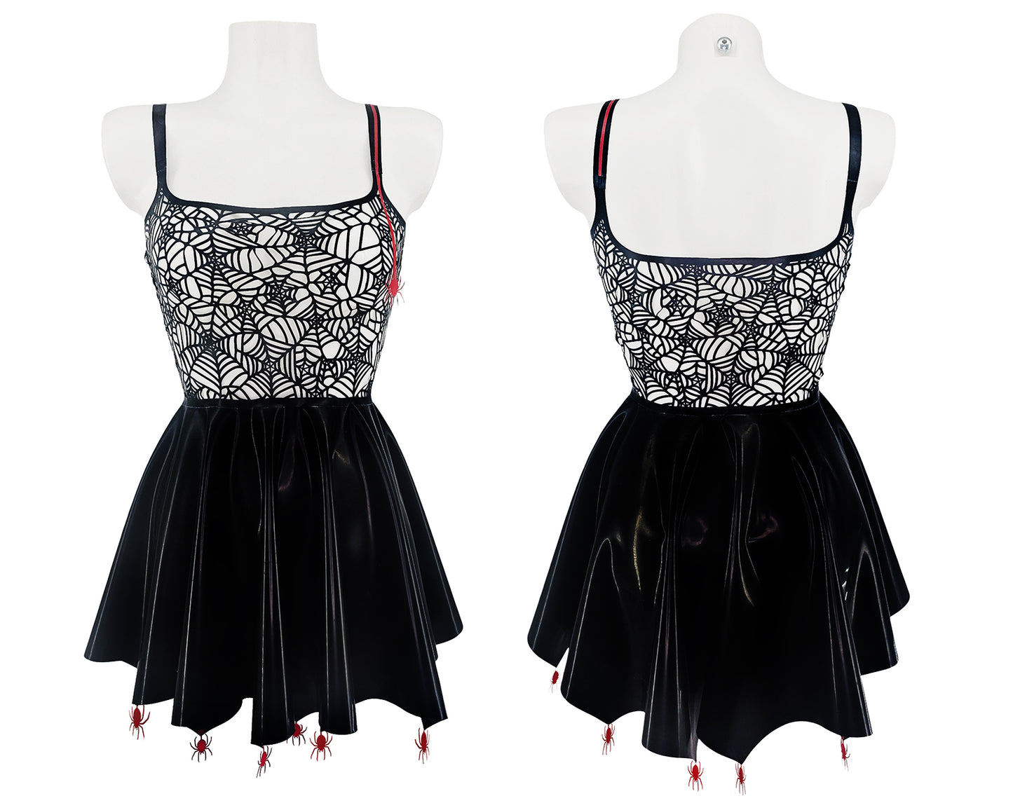 Robe patineuse en dentelle et latex