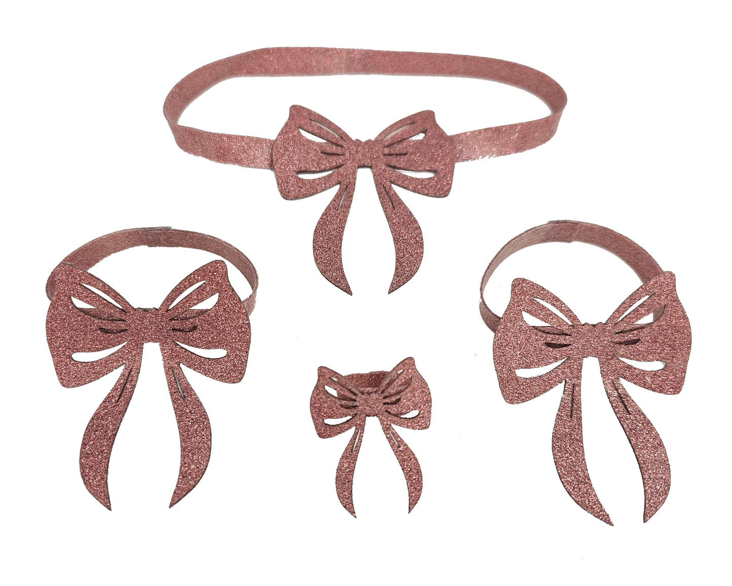 Latex lasercut bow accessory set