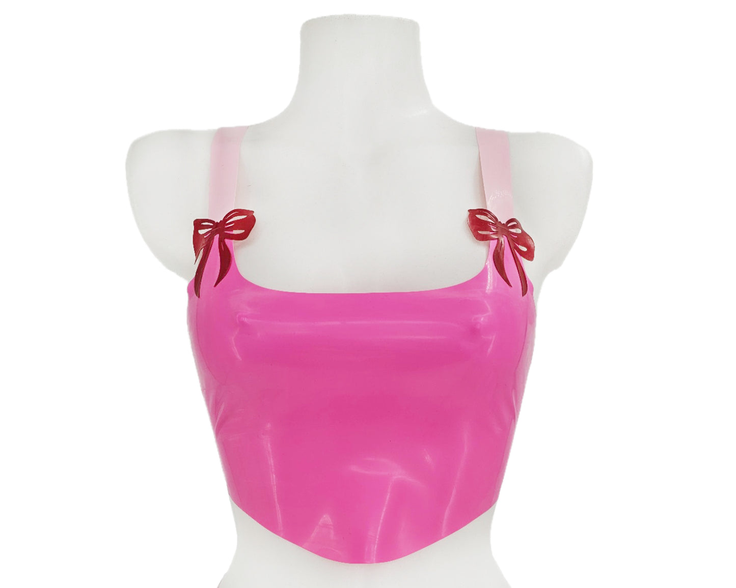 READY TO SHIP SIZE S Latex top and thong set with lasercut bows - Lottielatex
