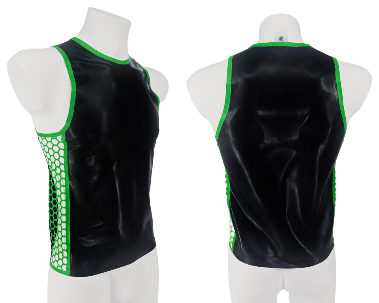 SAMPLE SALE SIZE M Men's top with lasercut hexagon side panels - Lottielatex