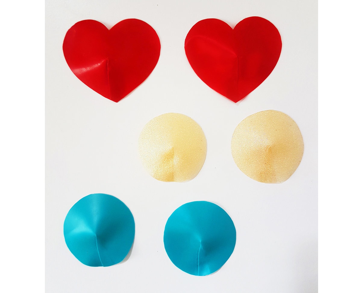 Latex pasties heart or round (glitter available) - Lottielatex