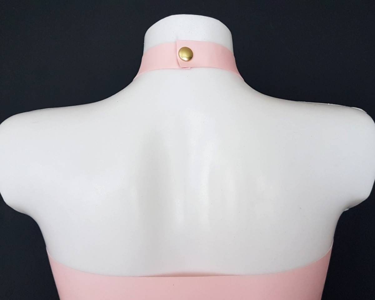 Latex harness bandeau mini dress (silver, gold or rainbow hardware) - Lottielatex