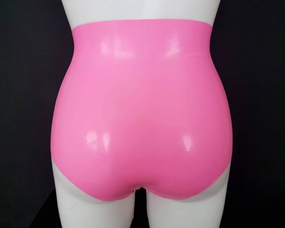 Glitter/pattern latex panel high waist panties - Lottielatex