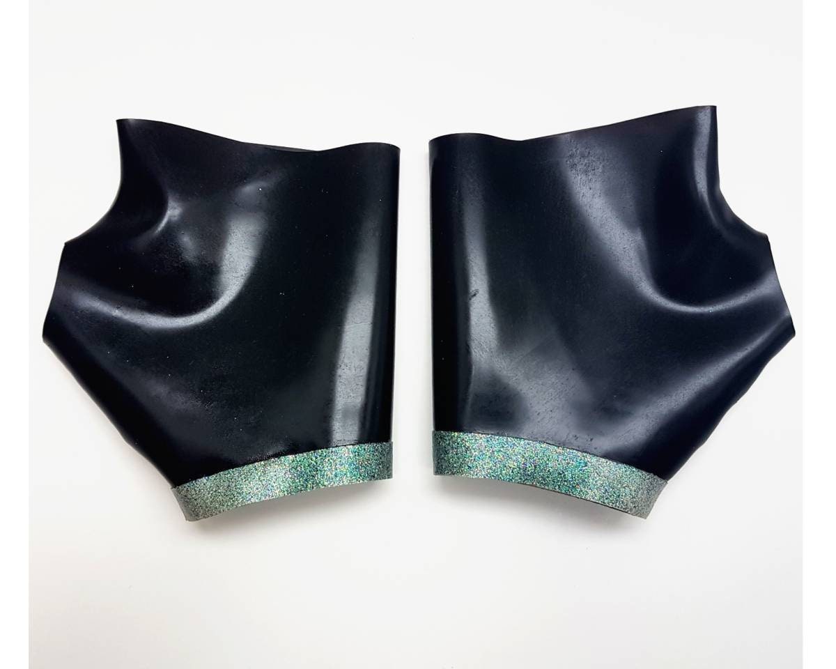 Latex (glitter) trimmed gauntlets - Lottielatex