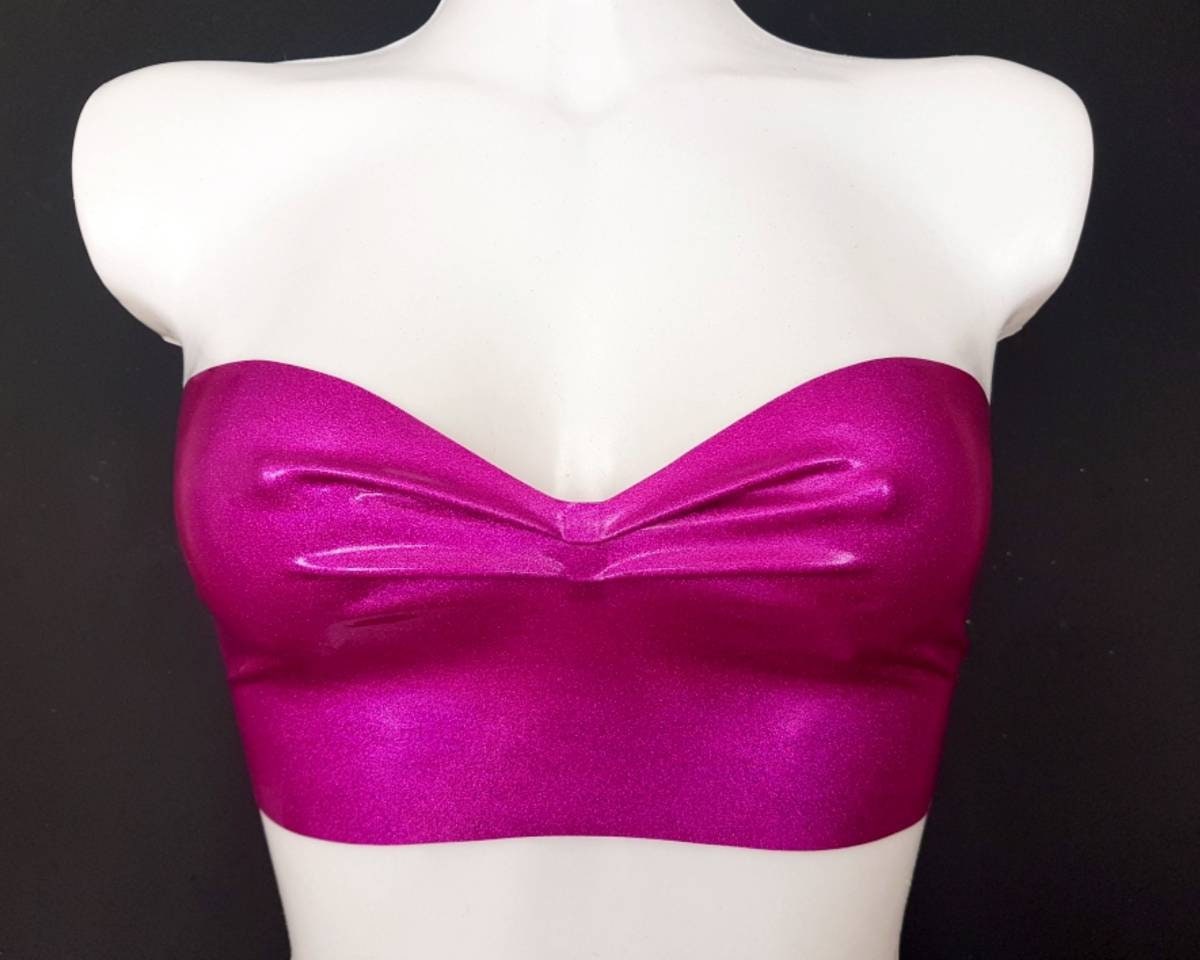 Glitter/pattern latex bandeau top - Lottielatex