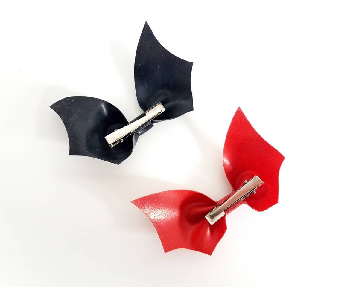 Latex bat hair bow clip - Lottielatex
