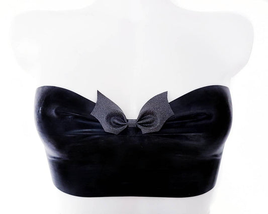 Latex bat bow bandeau top (glitter) - Lottielatex