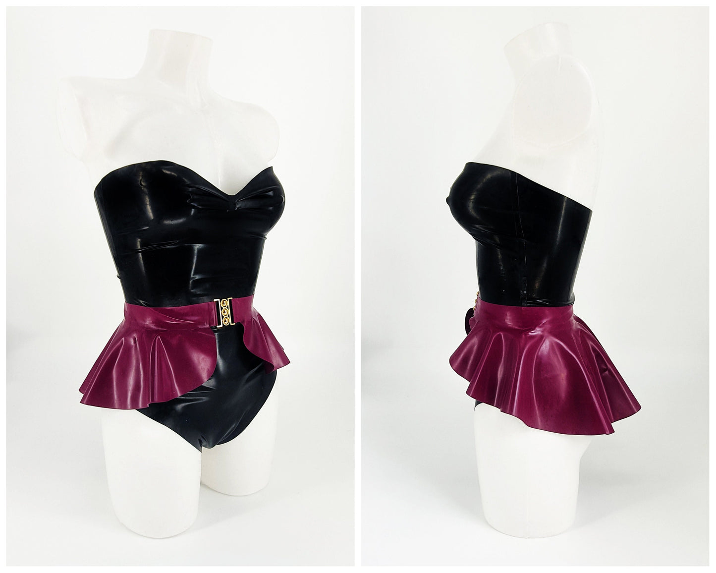 Latex bodysuit and peplum belt set - Lottielatex