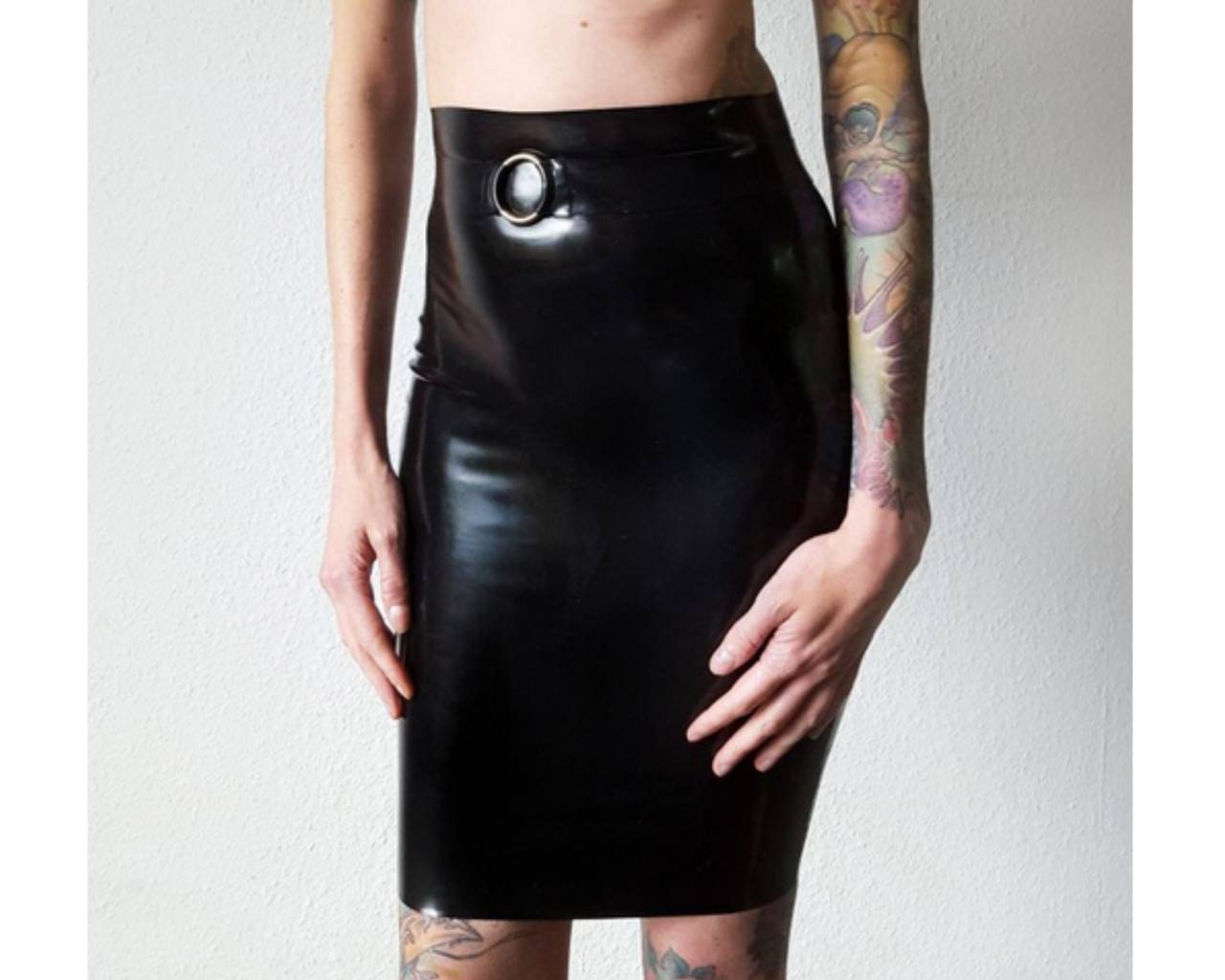 Latex midi pencil skirt - Lottielatex