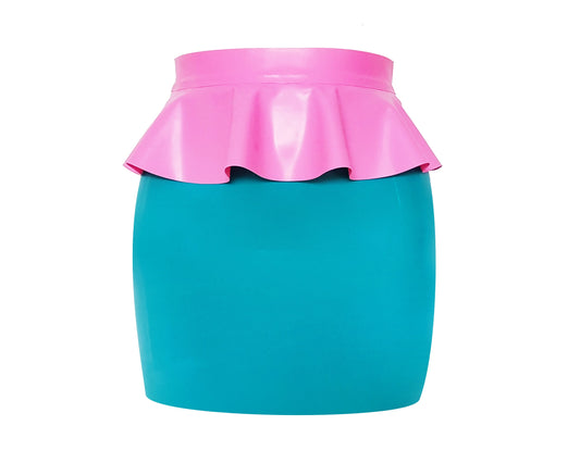 Latex peplum mini skirt - Lottielatex