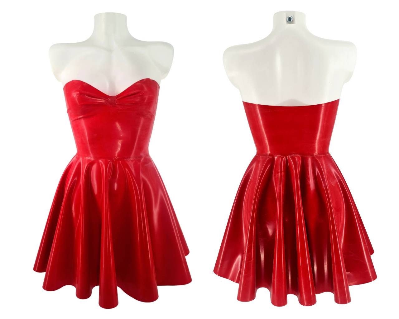 Latex bandeau skater dress (with or without neck strap) - Lottielatex