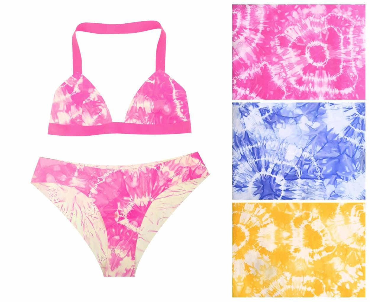 Latex tie dye top and panties bikini set - Lottielatex