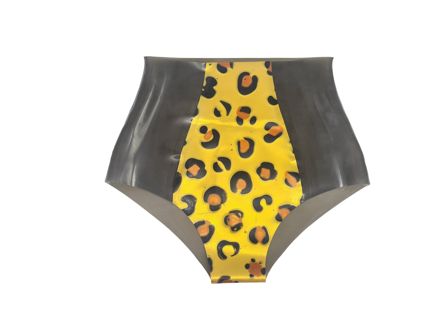 Glitter/pattern latex panel high waist panties - Lottielatex