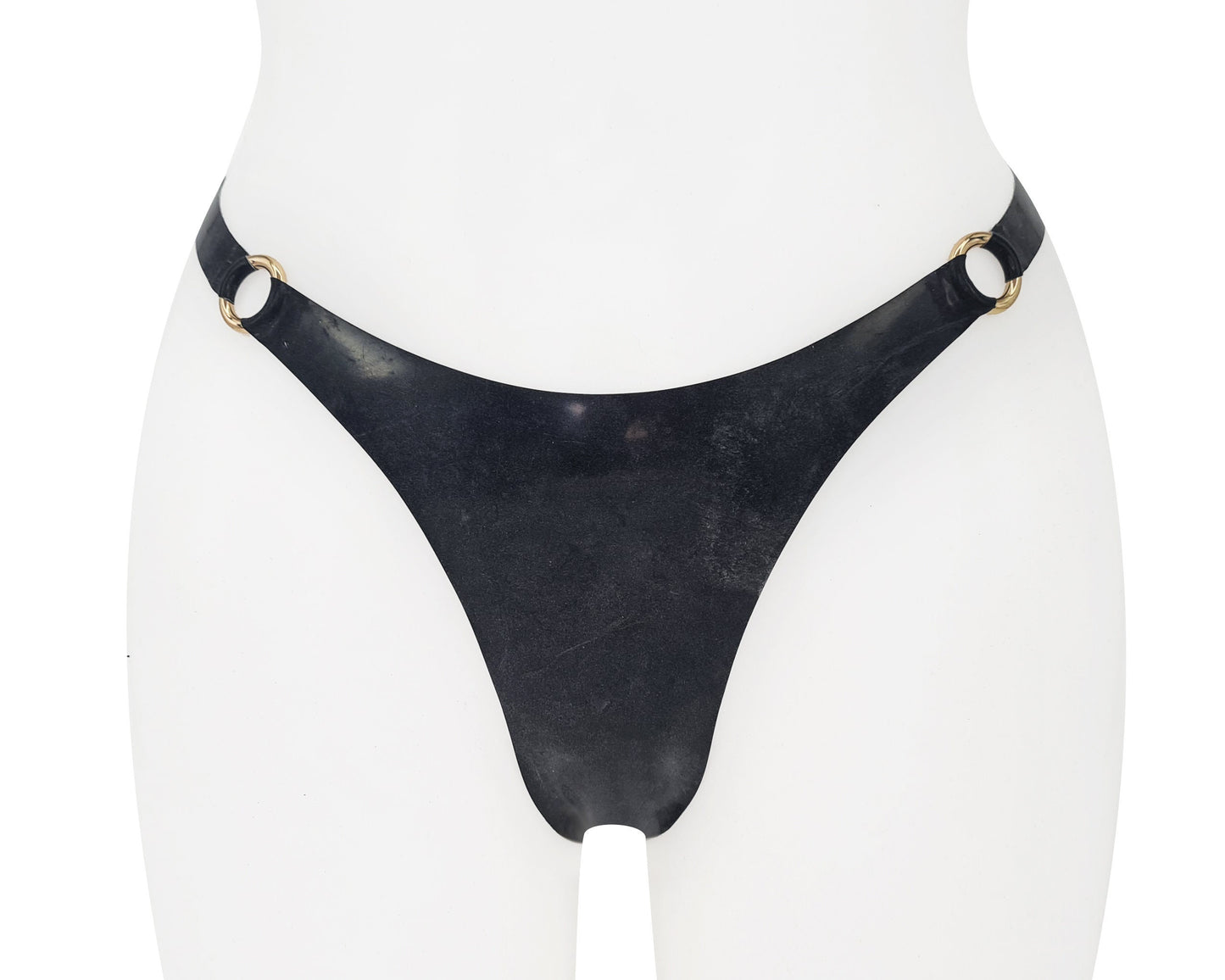 Latex thong with rings (gold or rainbow rings) - Lottielatex