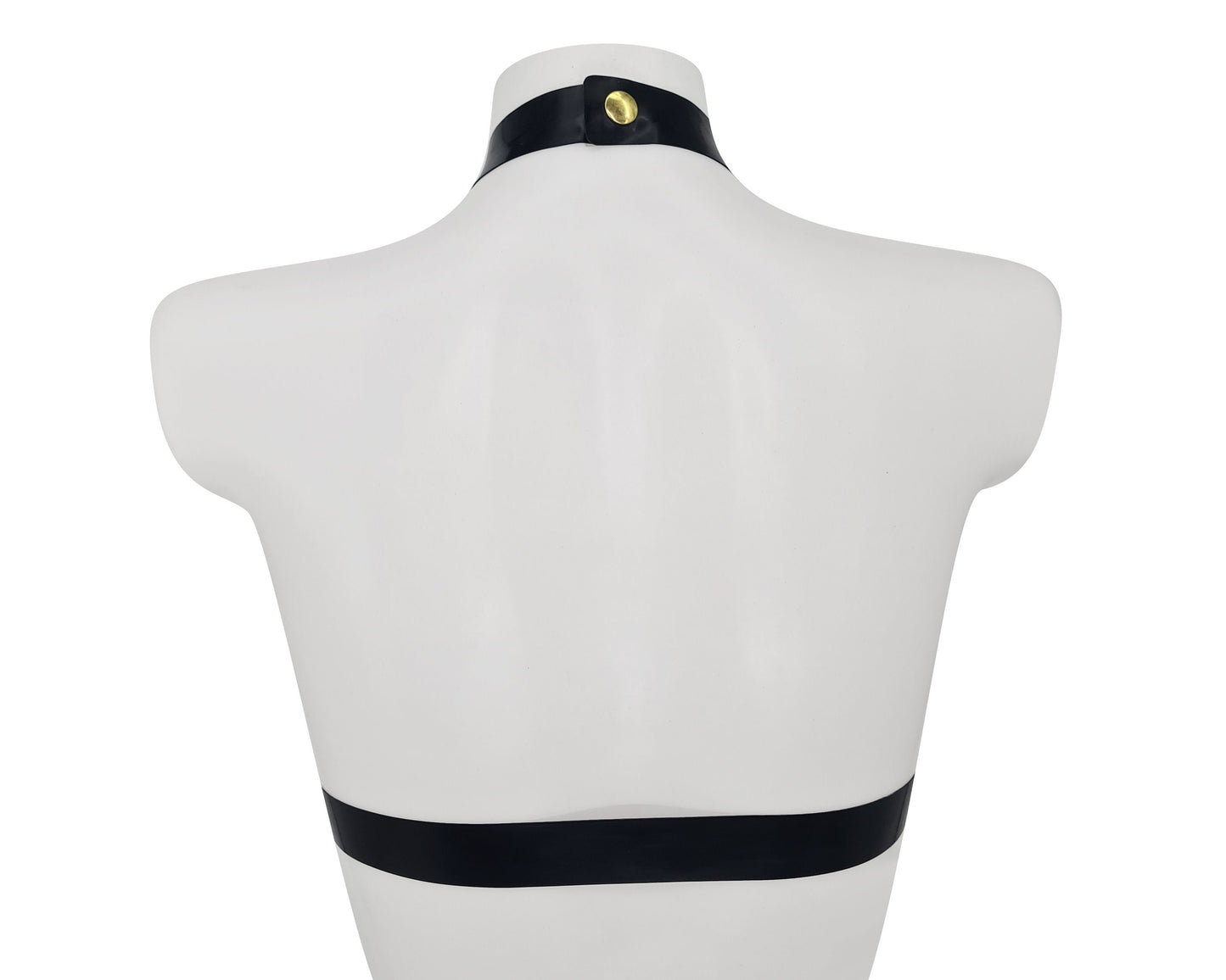 Heavy latex harness with rings (silver, gold or rainbow hardware) - Lottielatex