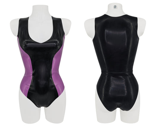 Latex panelled bodysuit - Lottielatex