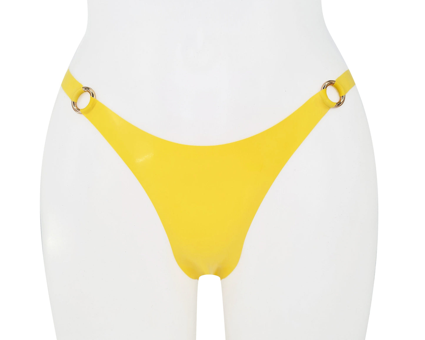 Latex thong with rings (gold or rainbow rings) - Lottielatex