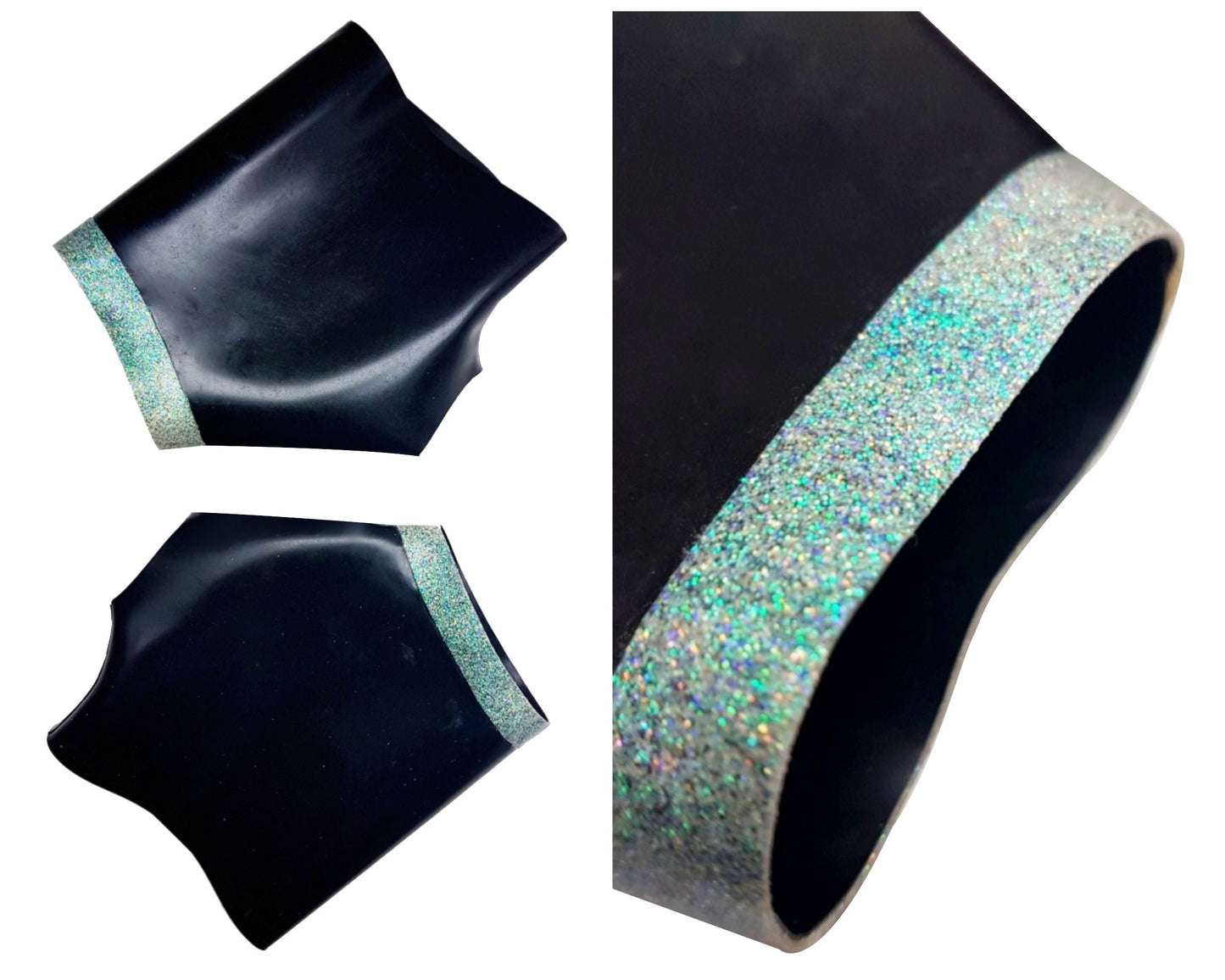 Latex (glitter) trimmed gauntlets - Lottielatex