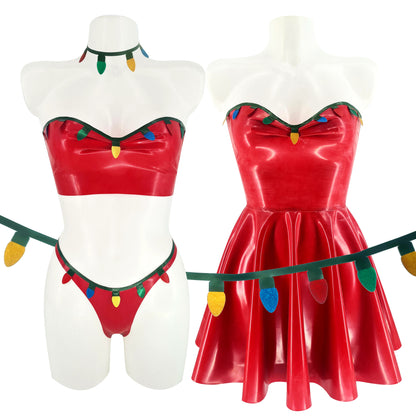 Latex Christmas lights garland thong