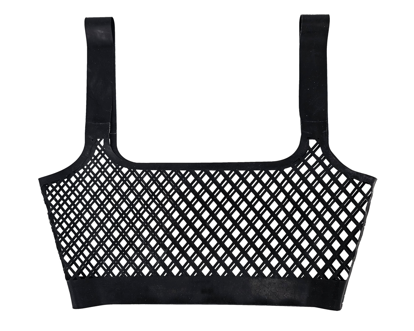 Lasercut latex fishnet crop top