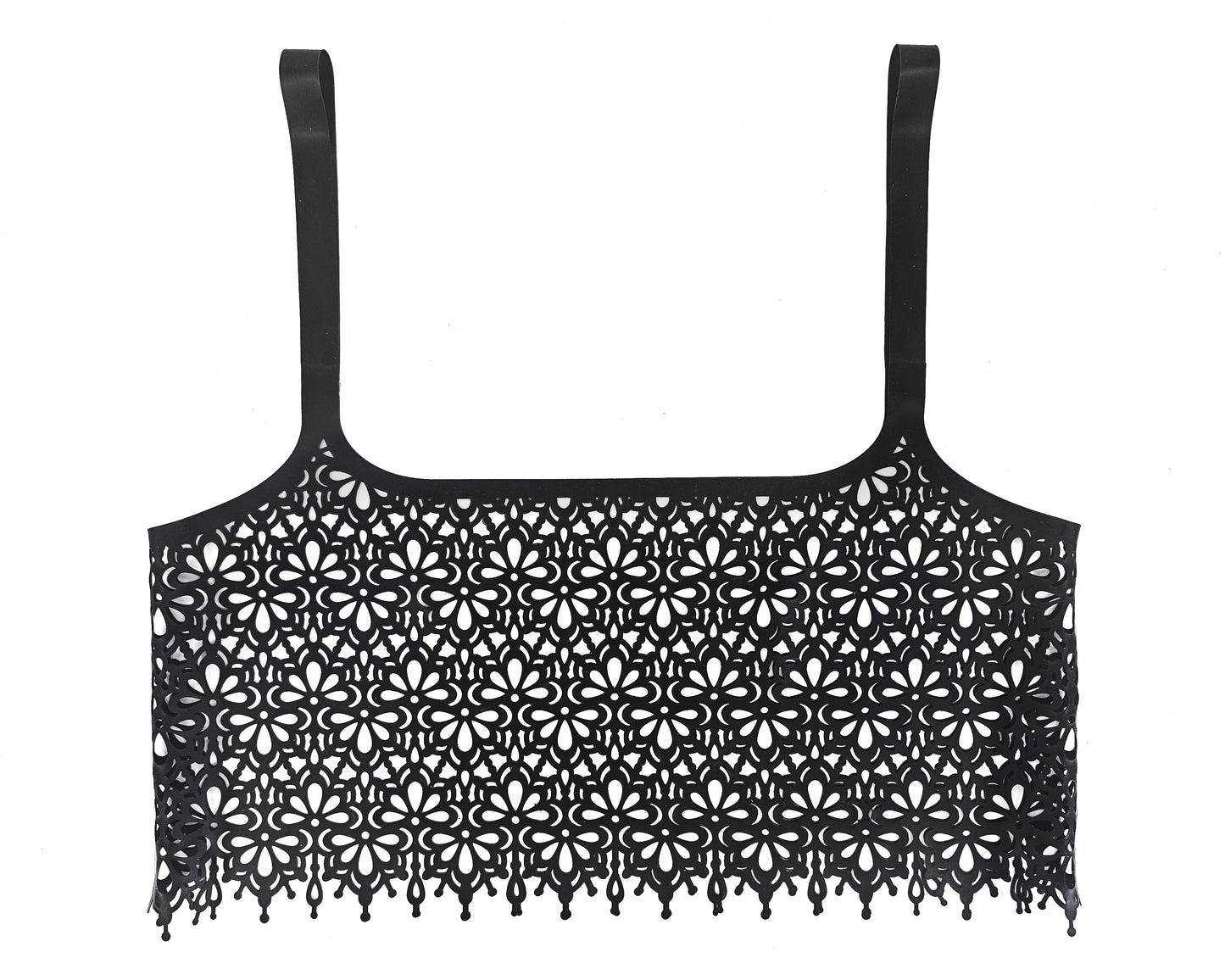 Latex lace crop top