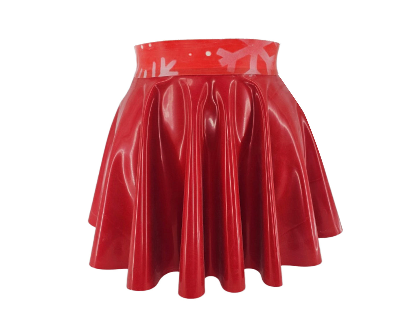 READY TO SHIP SIZE M Latex full circle skater skirt with snowflake waistband