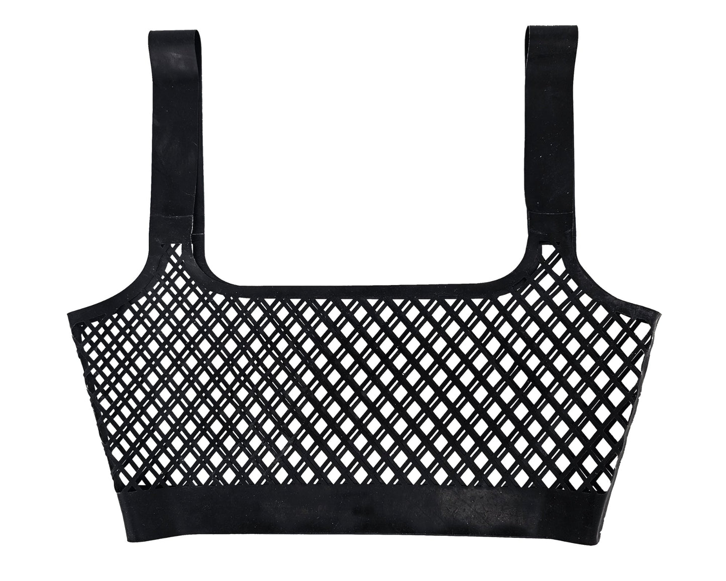 Lasercut latex fishnet crop top - Lottielatex