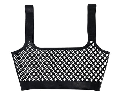 Lasercut latex fishnet crop top - Lottielatex