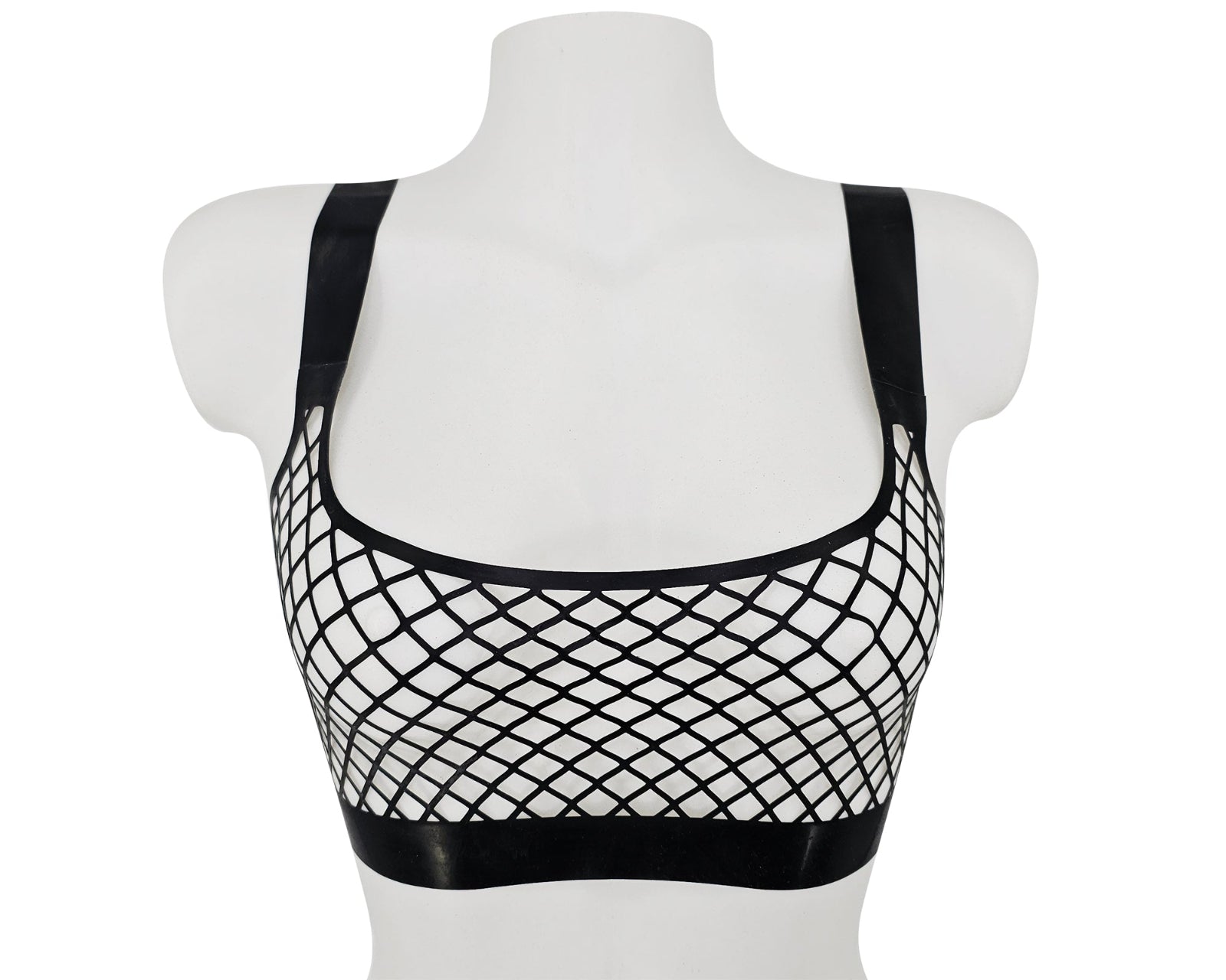 Lasercut latex fishnet crop top - Lottielatex