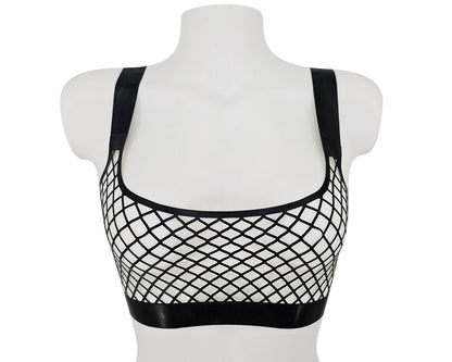 Lasercut latex fishnet crop top - Lottielatex
