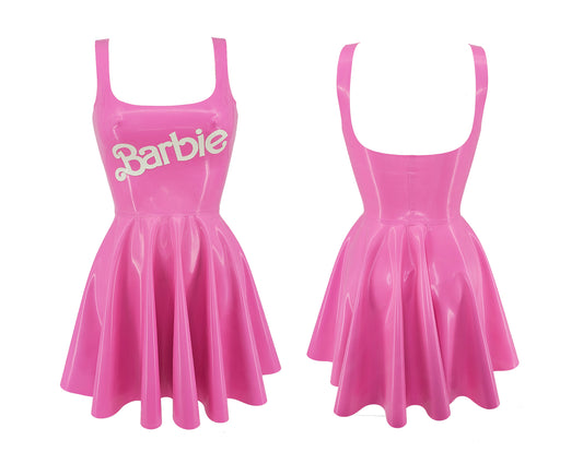 Latex Barbie or Princess skater dress - Lottielatex - bubblegum pink latex dress made in Belgium