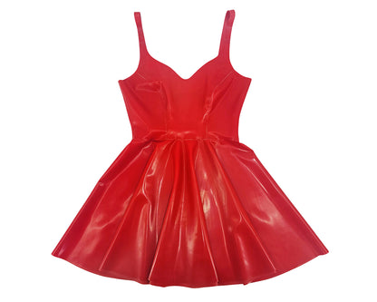 Latex panelled sweethart skater dress - Lottielatex latex clothing