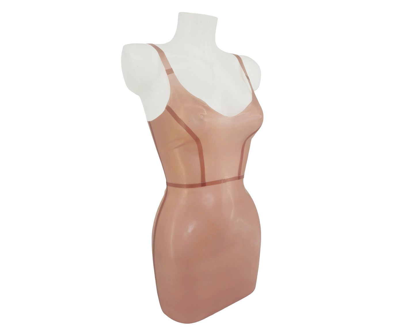 Latex panelled sweethart vest mini dress - Lottielatex latex clothing Belgium