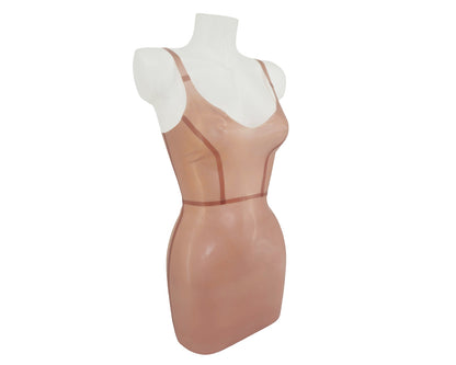 Latex panelled sweethart vest mini dress - Lottielatex latex clothing Belgium