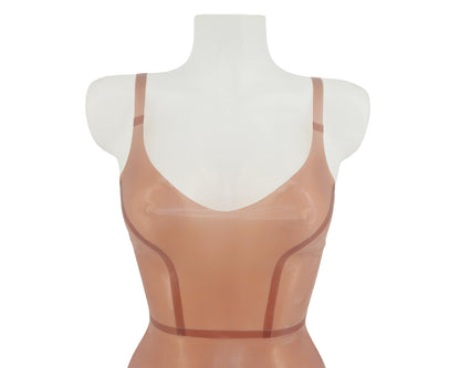 Latex panelled sweethart vest mini dress - Lottielatex latex clothing