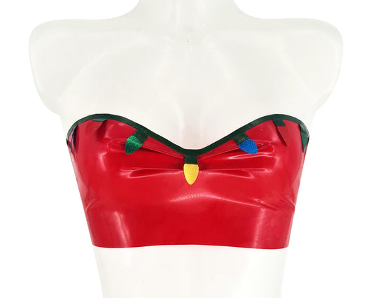 Christmas lights latex bandeau top