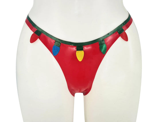 Latex Christmas lights garland thong