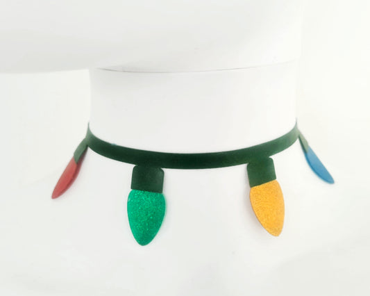 Latex Christmas lights garland choker necklace