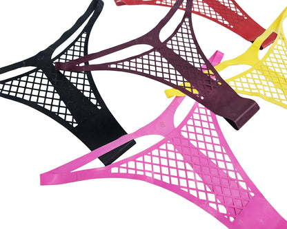 READY TO SHIP Size XL Lasercut latex fishnet thong