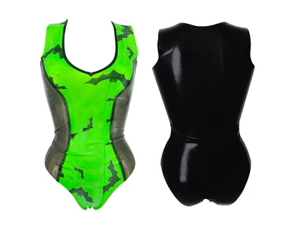 Halloween latex paneled bodysuit